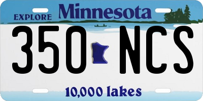 MN license plate 350NCS