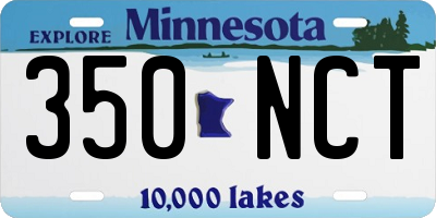 MN license plate 350NCT