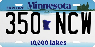 MN license plate 350NCW