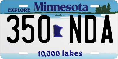 MN license plate 350NDA
