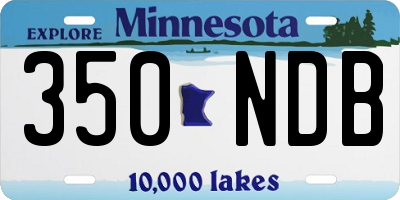 MN license plate 350NDB
