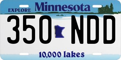 MN license plate 350NDD