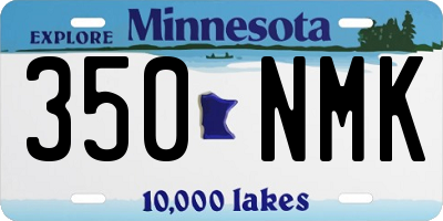 MN license plate 350NMK