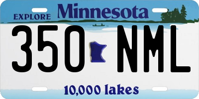 MN license plate 350NML