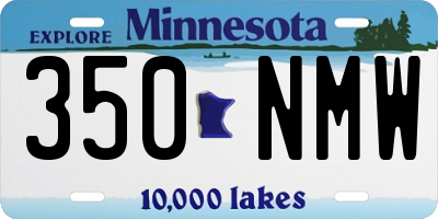 MN license plate 350NMW