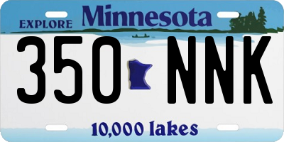 MN license plate 350NNK