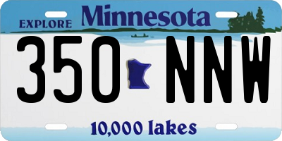 MN license plate 350NNW