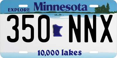 MN license plate 350NNX