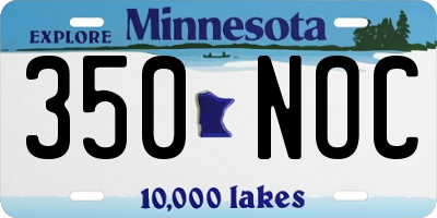 MN license plate 350NOC