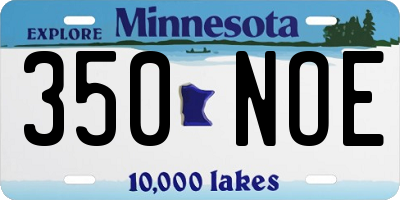 MN license plate 350NOE