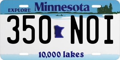 MN license plate 350NOI