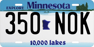 MN license plate 350NOK