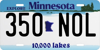 MN license plate 350NOL