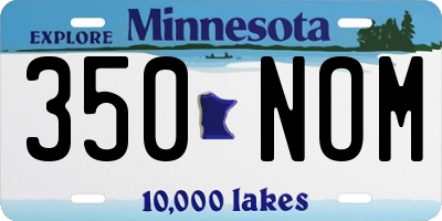 MN license plate 350NOM