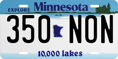 MN license plate 350NON