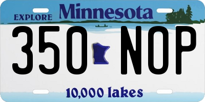 MN license plate 350NOP