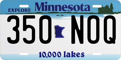 MN license plate 350NOQ