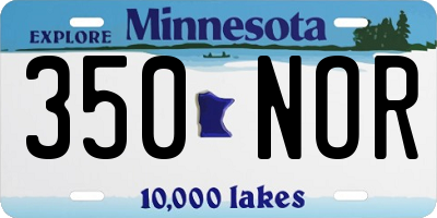 MN license plate 350NOR
