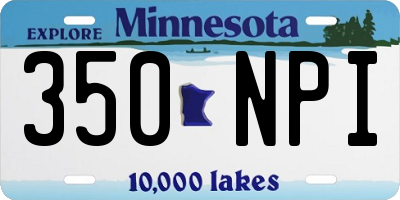 MN license plate 350NPI