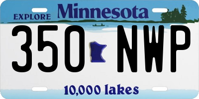 MN license plate 350NWP