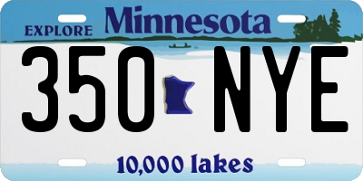 MN license plate 350NYE