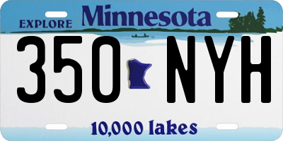 MN license plate 350NYH