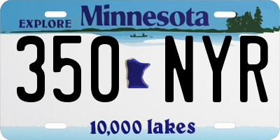 MN license plate 350NYR