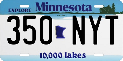MN license plate 350NYT