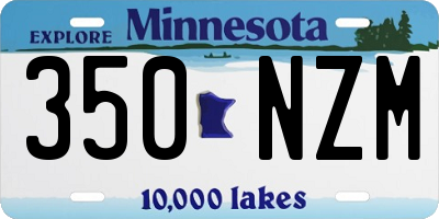 MN license plate 350NZM