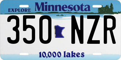 MN license plate 350NZR