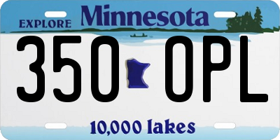 MN license plate 350OPL
