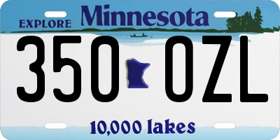 MN license plate 350OZL