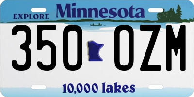 MN license plate 350OZM