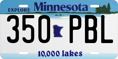 MN license plate 350PBL