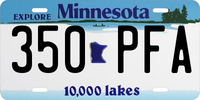 MN license plate 350PFA