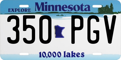MN license plate 350PGV