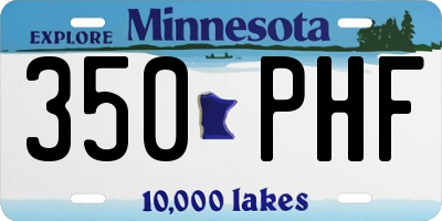 MN license plate 350PHF