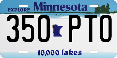 MN license plate 350PTO