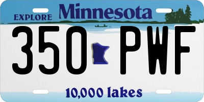 MN license plate 350PWF