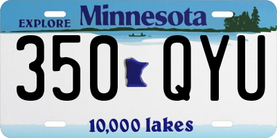 MN license plate 350QYU