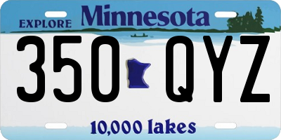 MN license plate 350QYZ