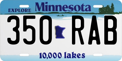 MN license plate 350RAB