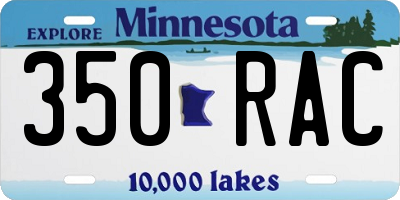 MN license plate 350RAC
