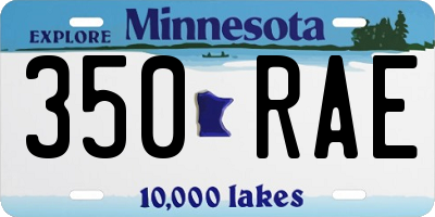 MN license plate 350RAE