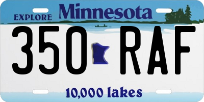 MN license plate 350RAF