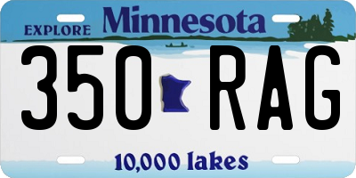 MN license plate 350RAG