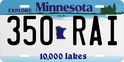 MN license plate 350RAI