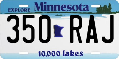 MN license plate 350RAJ
