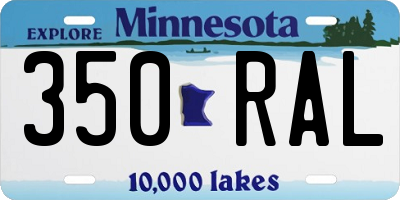 MN license plate 350RAL