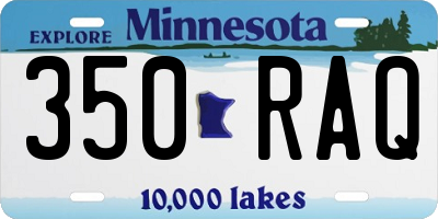 MN license plate 350RAQ